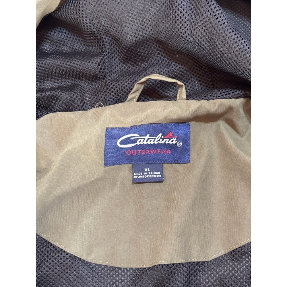 Catalina Outerwear Olive Green Full Zip Hooded Windbreaker Jacket Mens XL - Picture 6 of 6